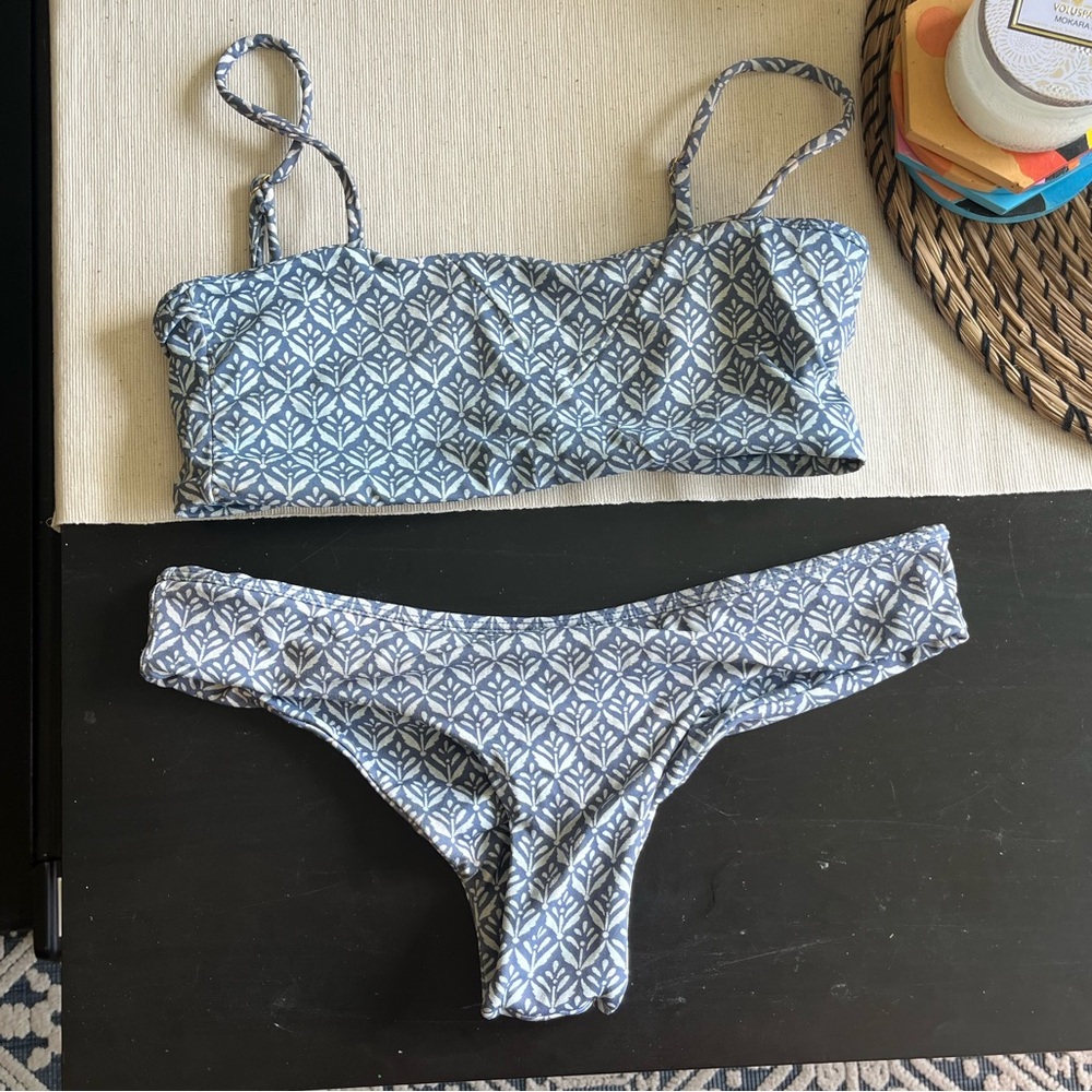 Midori Blue and White Patterned Bikini